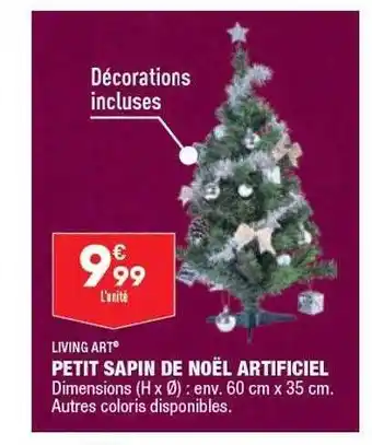 ALDI Petit sapin de noël artificiel living art offre