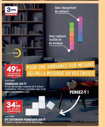 ALDI Panneaux led light zone, kit extension panneaux led light zone offre