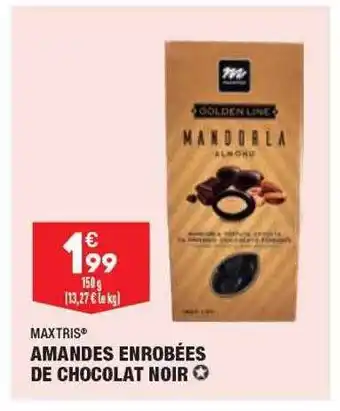 ALDI Amandes enrobées de chocolat noir maxtris offre