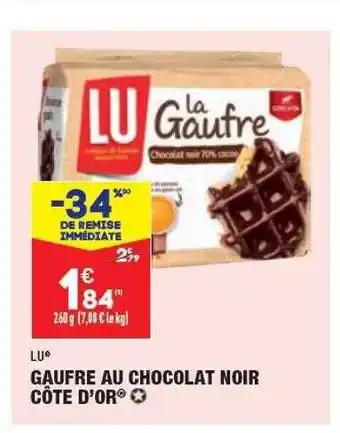 ALDI Gaufre au chocolat noir côte d'or lu offre