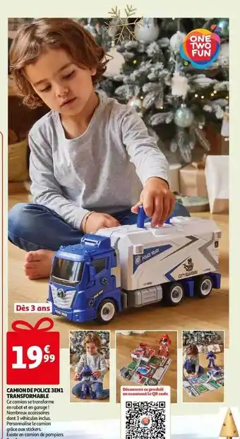 Auchan Camion de police 3 en 1 transformable offre