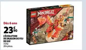 Auchan L'évolution de dragon de feu de kaï lego ninjago offre