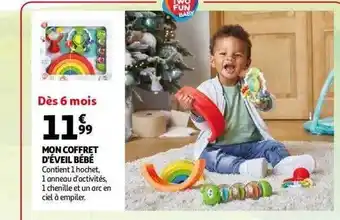 Auchan Mon coffret d'éveil bébé one two fun offre