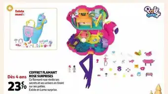 Auchan Coffret flamant rose surprises polly pocket offre