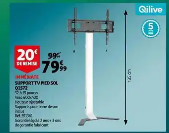 Auchan Support tv pied sol q1572 qilive offre