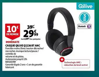 Auchan Casque qilive q1136 bt anc offre
