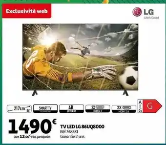 Auchan Tv led lg 86uq8000 offre