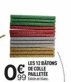 Centrakor Les 12 bâtons de colle pailletée offre