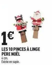 Centrakor Les 10 pinces à linge père noël offre