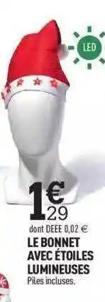 Centrakor Le bonnet avec étoiles lumineuses offre