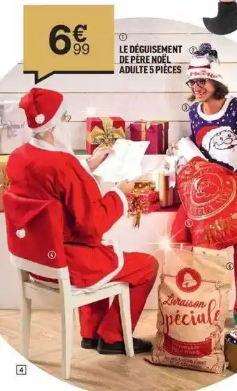 Centrakor Le déguisement de père noël adulte 5 pièces offre
