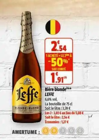Coccinelle Express Bière blonde leffe offre