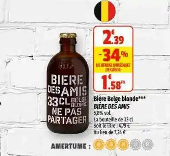 Coccinelle Express Bière belge blonde bière des amis offre