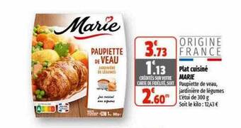 Coccinelle Express Plat cuisiné marie offre