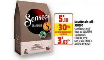 Dosettes de café senseo
