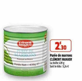 Coccinelle Supermarché Purée de marrons clément faugier offre