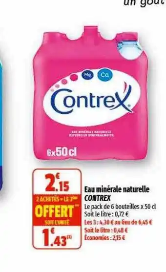 Coccinelle Supermarché Eau minérale naturelle contrex offre