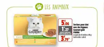 Coccinelle Supermarché Terrines pour chat avec des légumes gourmet gold purina offre