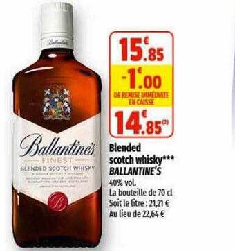 Coccinelle Supermarché Blended scotch whisky ballantine's offre