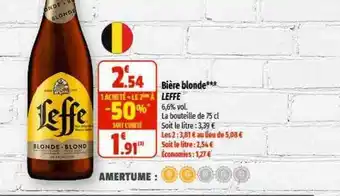 Coccinelle Supermarché Bière blonde leffe offre