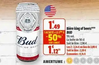Coccinelle Supermarché Bière king of beers bud offre