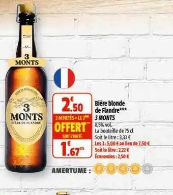 Coccinelle Supermarché Bière blonde de flandre 3 monts offre