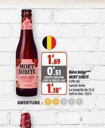 Coccinelle Supermarché Bière belge mort subite offre
