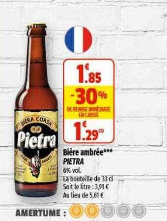 Coccinelle Supermarché Bière ambrée pietra offre