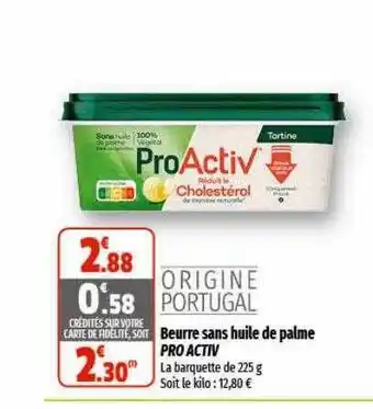 Coccinelle Supermarché Beurre sans huile de palme pro activ offre