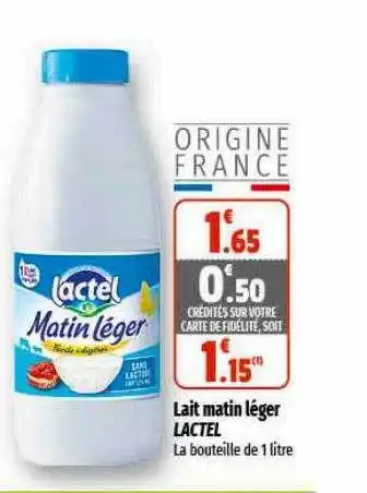 Lait matin léger lactel
