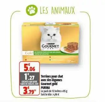 Coccimarket Terrines pour chat avec des légumes gourmet gold purina offre