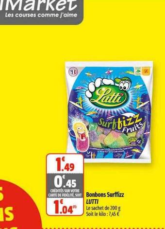 Coccimarket Bonbons surffizz lutti offre
