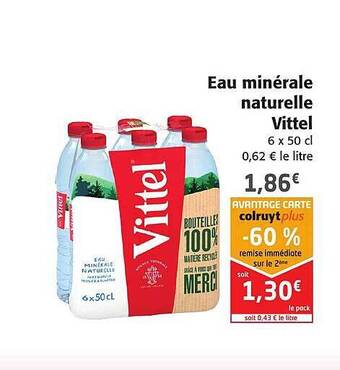 Colruyt Eau minérale naturelle vittel offre