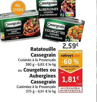 Ratatouille cassegrain ou courgettes ou aubergines cassegrain