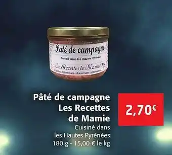 Colruyt Pâté de campagne les recettes de mamie offre