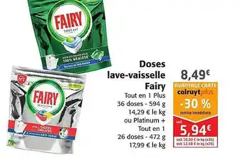 Colruyt Doses lave-vaisselle fairy offre