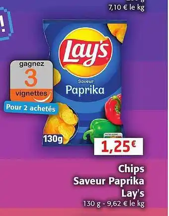Colruyt Chips saveur paprika lay's offre