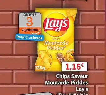 Colruyt Chips saveur moutarde pickles lay's offre