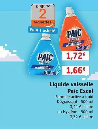 Colruyt Liquide vaisselle paic excel offre