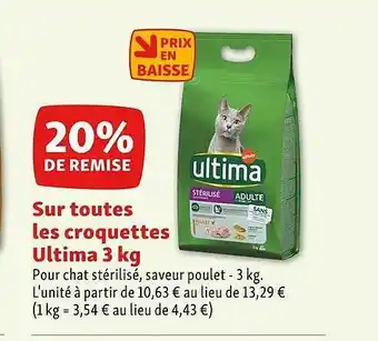 Maxi Zoo Les croquettes ultima 3 kg offre