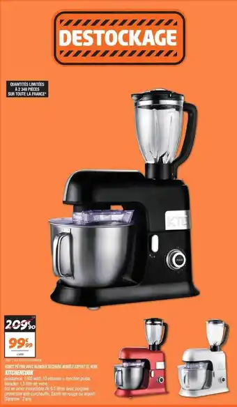 Netto Robot pétrin avec blender sécurisé modèle expert xl noir kitchencook offre