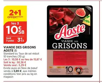 Bi1 Viande Des Grisons Aoste offre