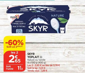 Bi1 Skyr Yoplait offre