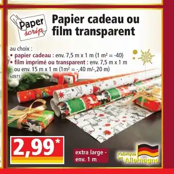 Norma Papier Cadeau Ou Fil Transparent offre