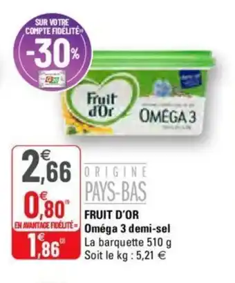 G20 Fruit d'Or Oméga 3 demi-sel offre