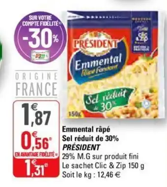 G20 Emmental Râpé offre