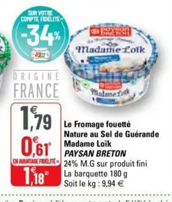 G20 Le Fromage Fouetté Nature au Sel de Guérande offre