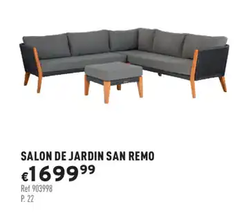 Trafic Salon de jardin san remo offre