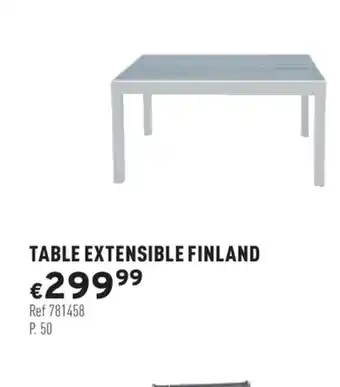 Trafic Table extensible finland offre