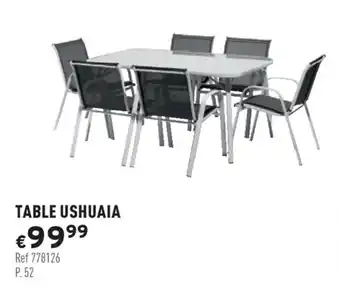 Trafic Table ushuaia offre